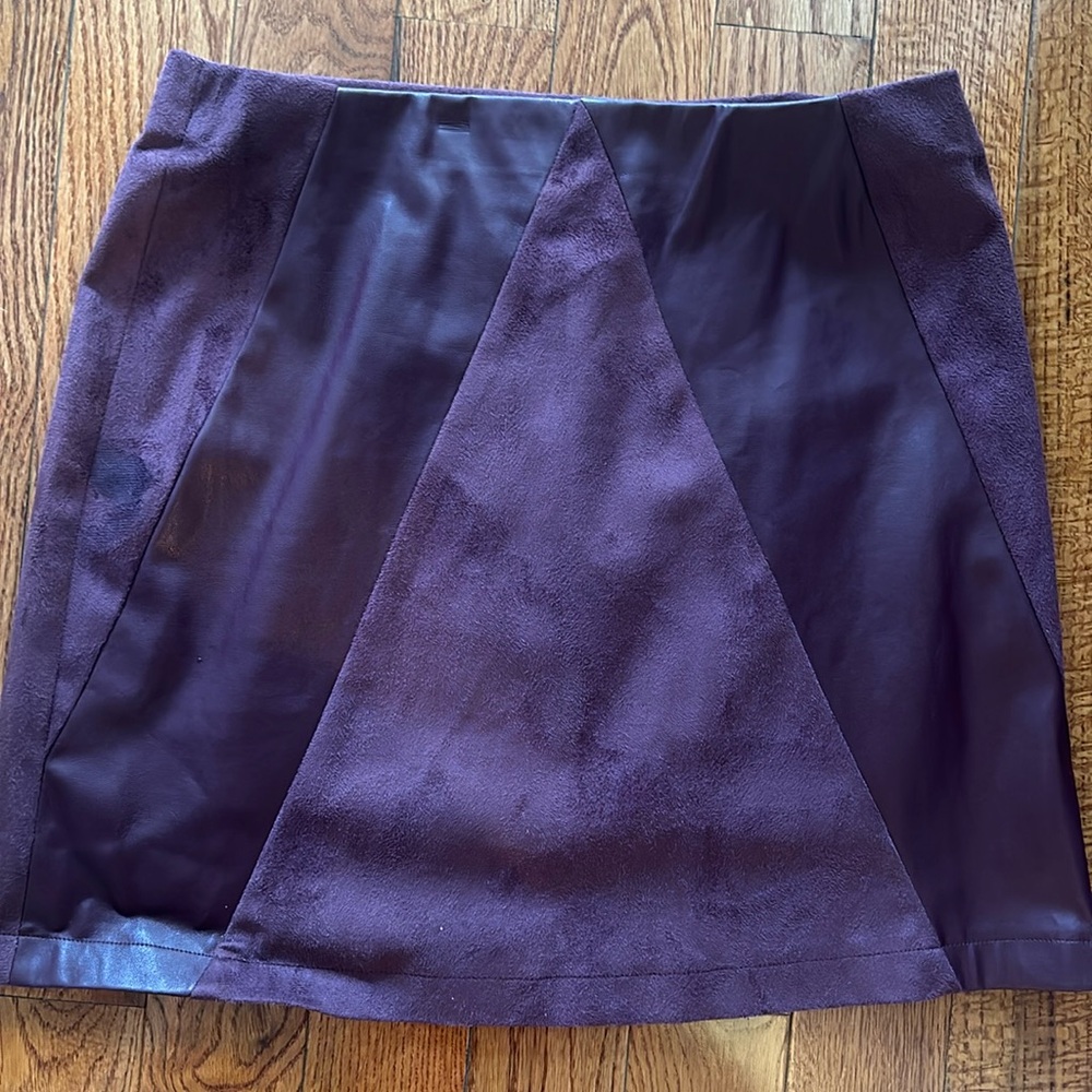 Purple suede feel mini skirt